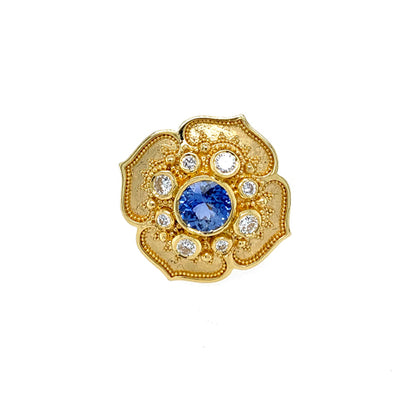 Kent Raible Sapphire Flower Ring