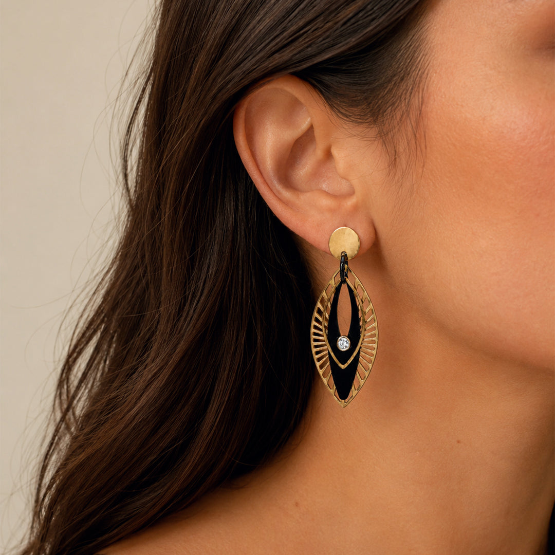 Two tone stainless steel earrings
