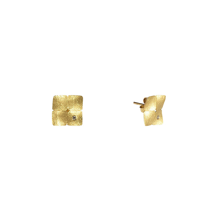 18K Gold Earrings with Diamonds "Ones Collection"
