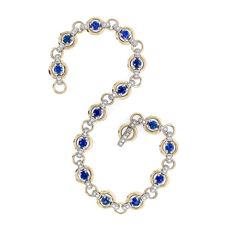 Jean Francois Albert Blue Sapphire &amp; Diamond Bracelet