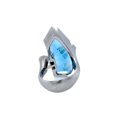 Ladyfingers Jewelry Aquamarine &amp; Platinum Ring