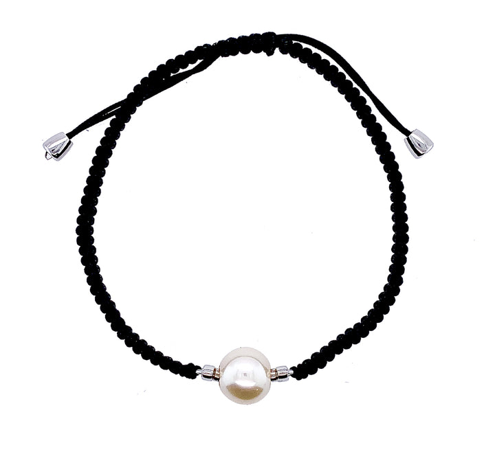 Jorg Heinz Macrame Bracelet w/ White Pearl
