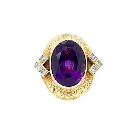 Ladyfingers Jewelry Amethyst &amp; Diamond Ring
