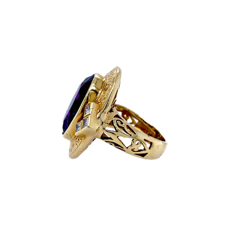 Ladyfingers Jewelry Amethyst &amp; Diamond Ring
