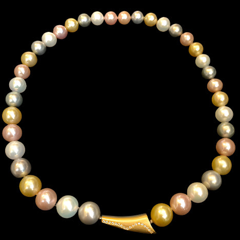 Marcel Roelofs Lustrous Multi Colored Pearl Strand