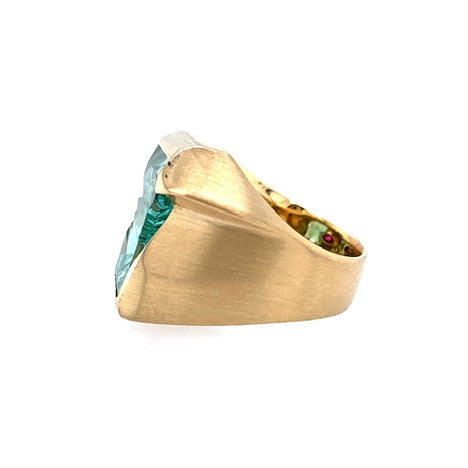 Ladyfingers Jewelry Green Tourmaline &amp; Ruby Ring by Munsteiner