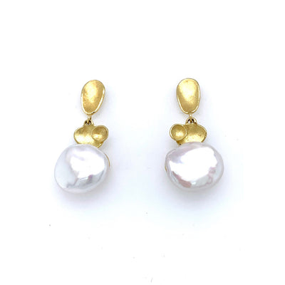 Barbara Heinrich Gold Shell Earrings