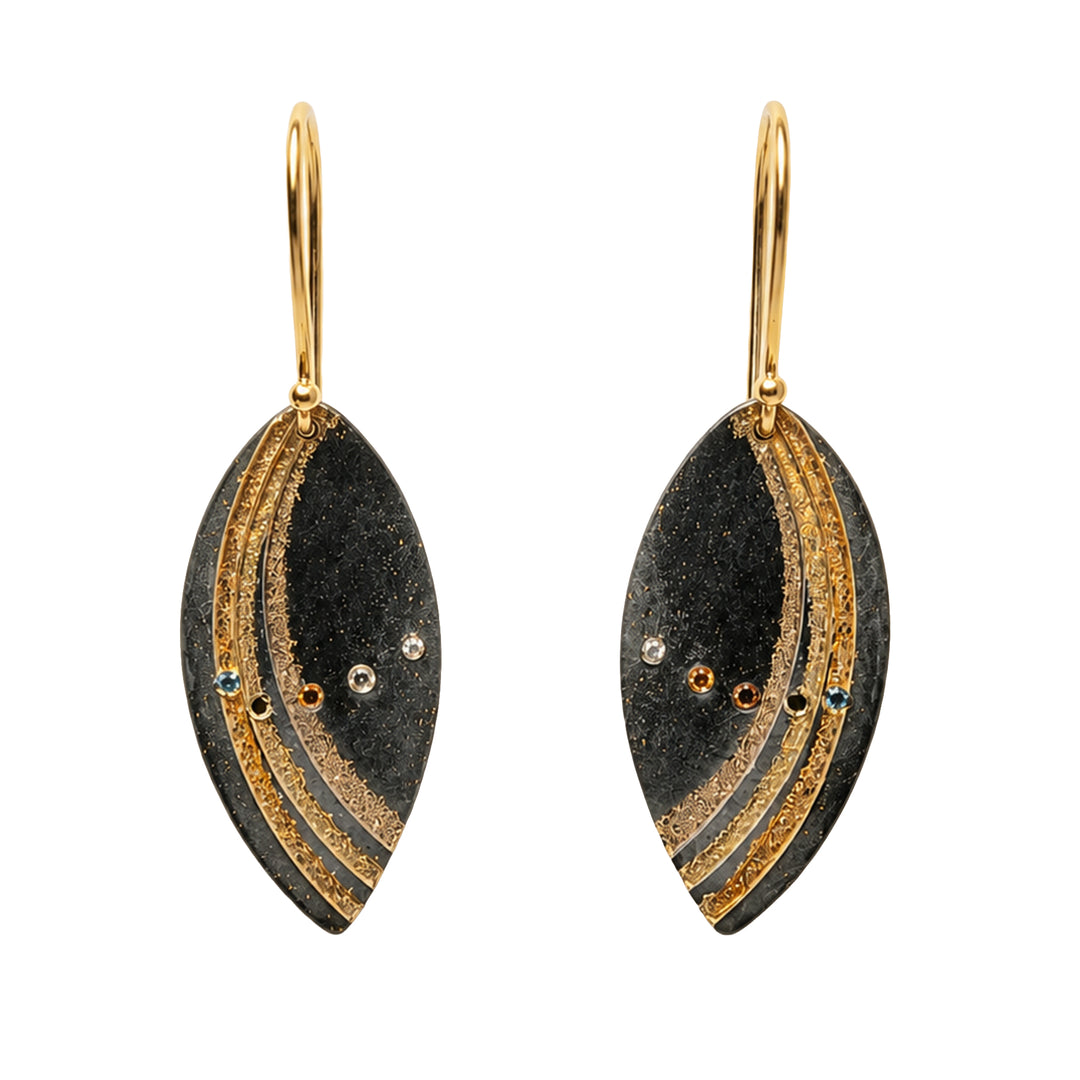 Fancy Colored Diamond Earrings Sterling Silver Gold