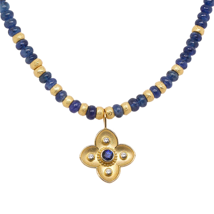 Sapphire Dogwood Pendant Necklace