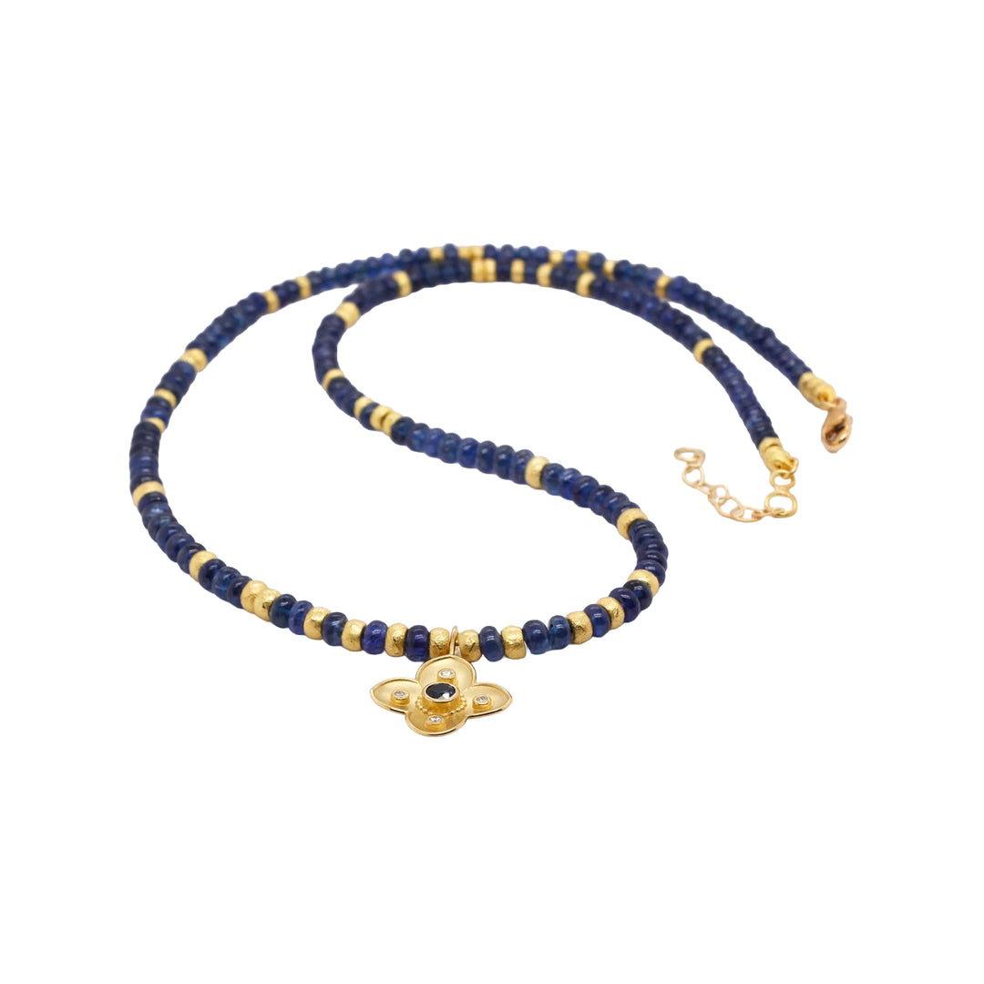 Sapphire Dogwood Pendant Necklace