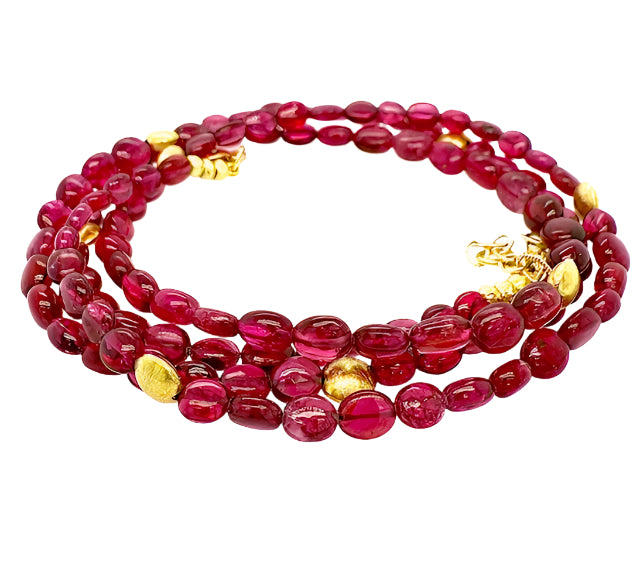Barbara Heinrich Wrap Bracelet in Red Burmese Spinel