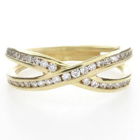 Barbara Heinrich Gold Criss Cross w/ Diamonds