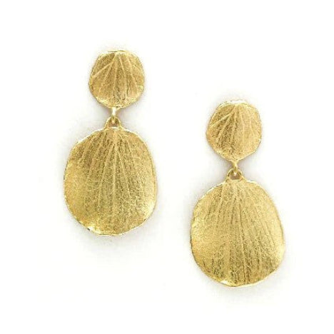Barbara Heinrich Gold Double Petal Earrings