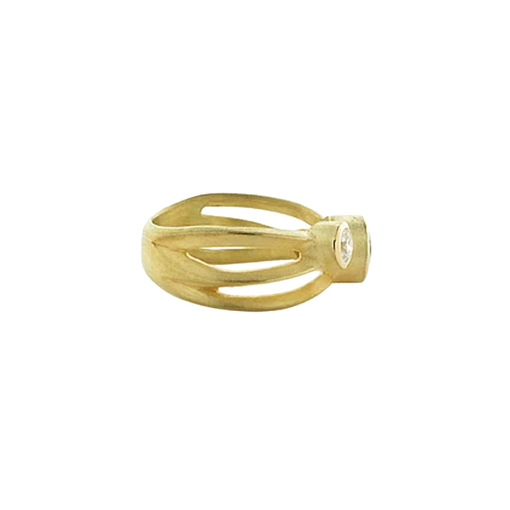 Chrome Tourmaline Diamond Wrapped Ring 18K Yellow Gold
