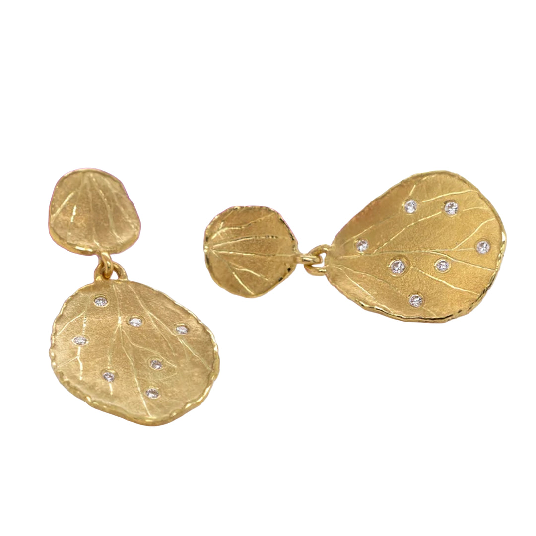 Double Hydrangea Petal Diamond Earrings