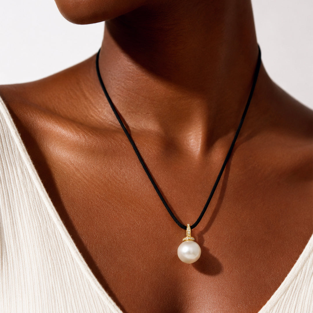 Gellner South Sea Pearl Diamond Pendant 18K Rose Gold