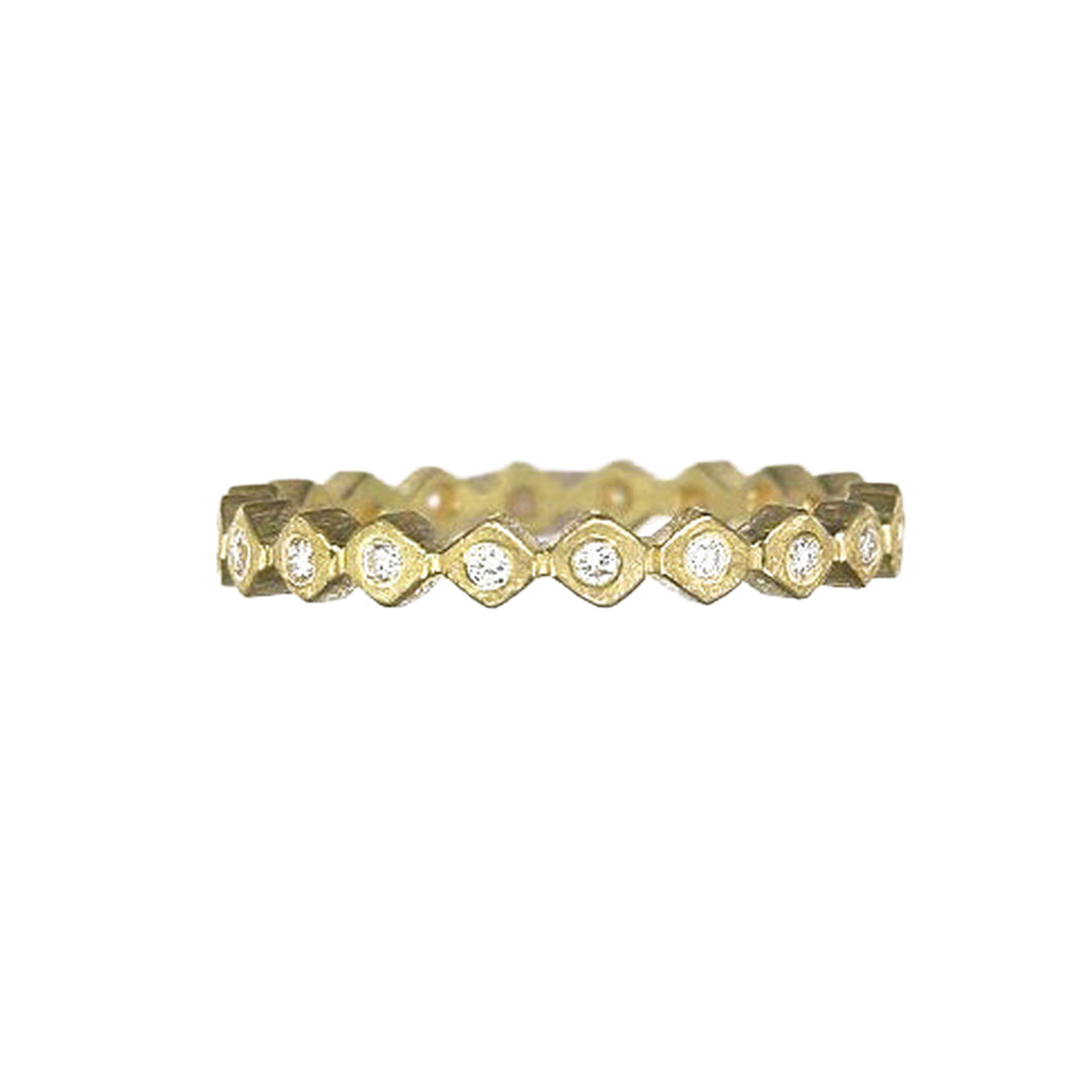 Harlequin 18k Gold and Diamond Stacking Ring
