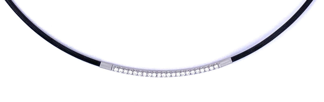 Jorg Kaiser Blackened Steel, Platinum &amp; Diamond Collar