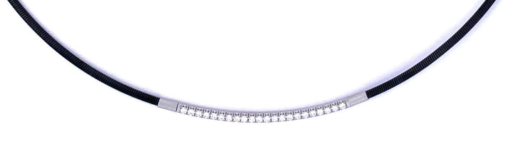 Jorg Kaiser Blackened Steel, Platinum &amp; Diamond Collar