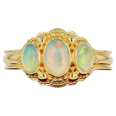 Kent Raible 18K gold and opal ring