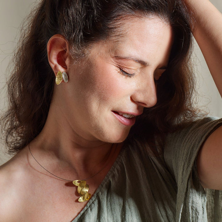 Samoa Earrings 18K Fairmined Gold Sterling Silver 20mm
