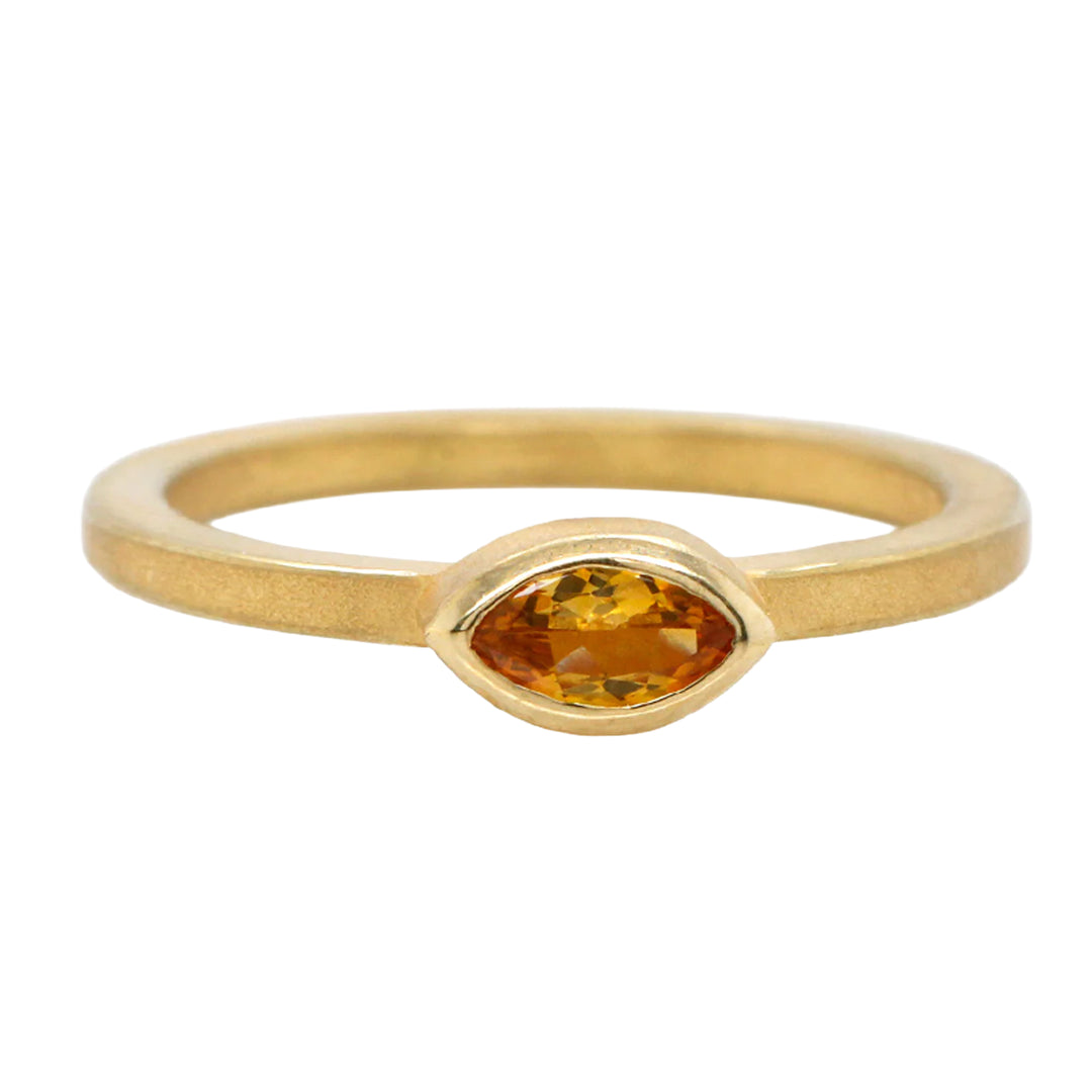 Marquise Yellow Sapphire Stacking Ring