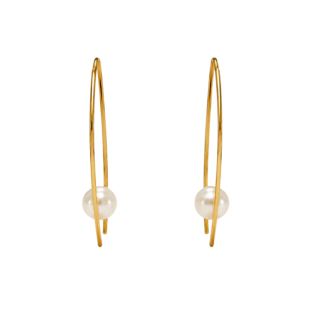 White Pearl Earrings from the Gemini Collection