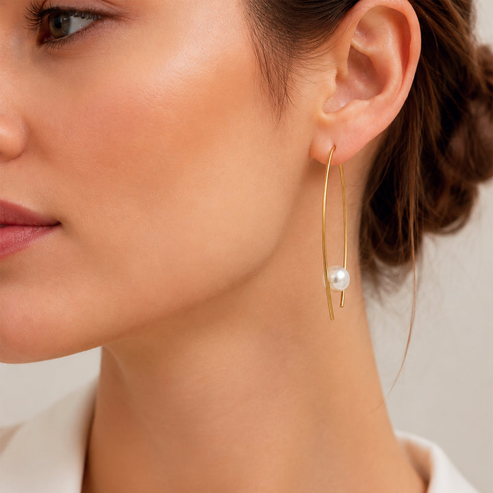 White Pearl Earrings from the Gemini Collection