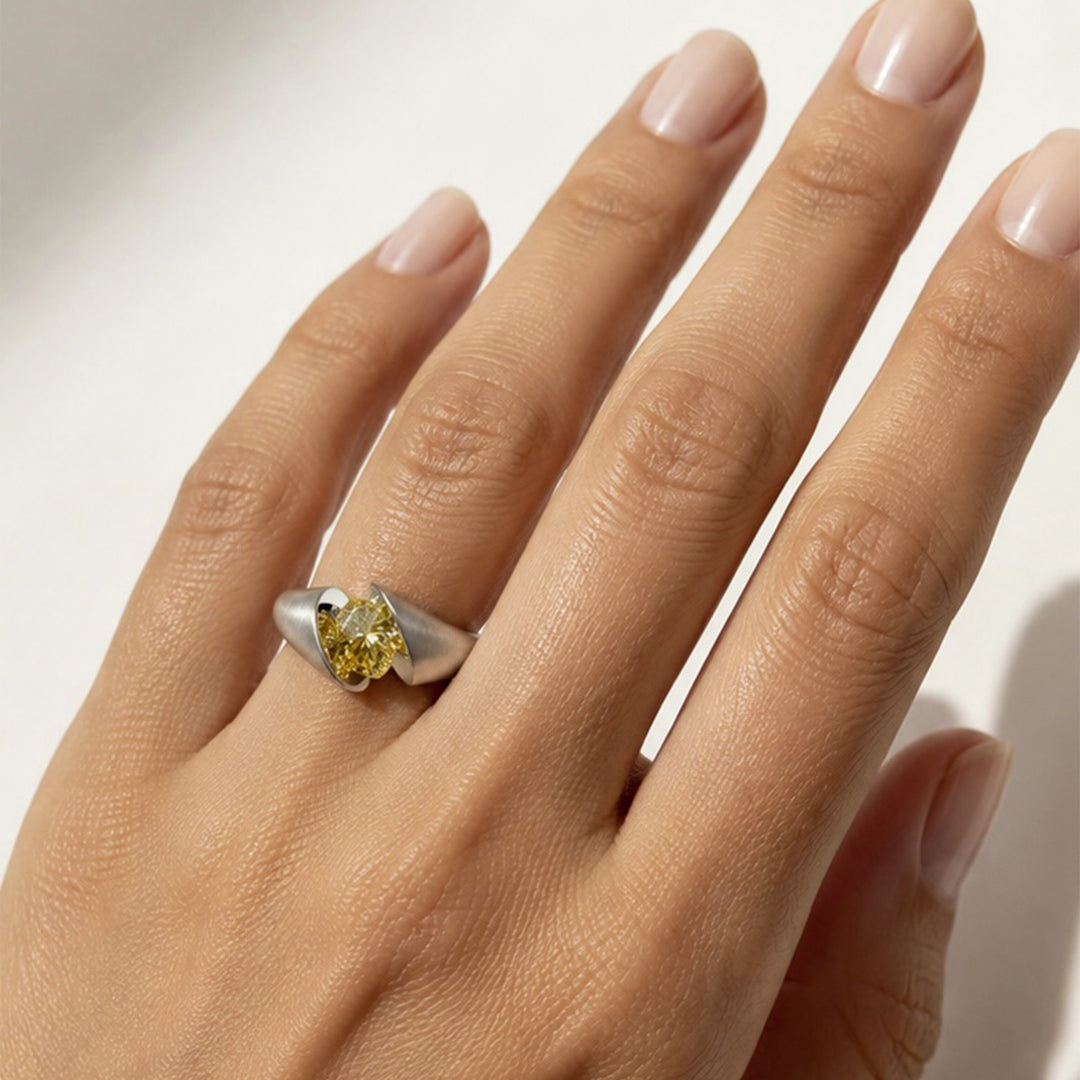 Calla Collection Marquise Cut Yellow Diamond Ring