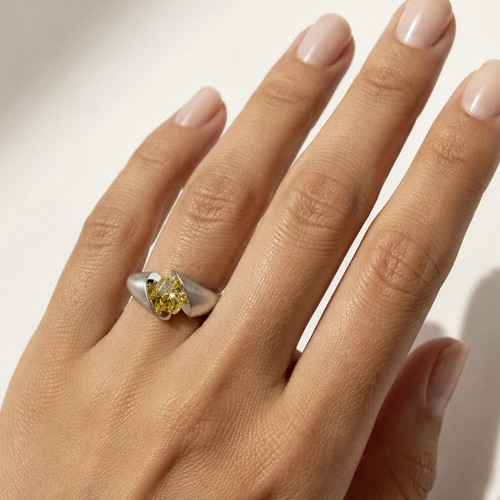 Calla Collection Marquise Cut Yellow Diamond Ring