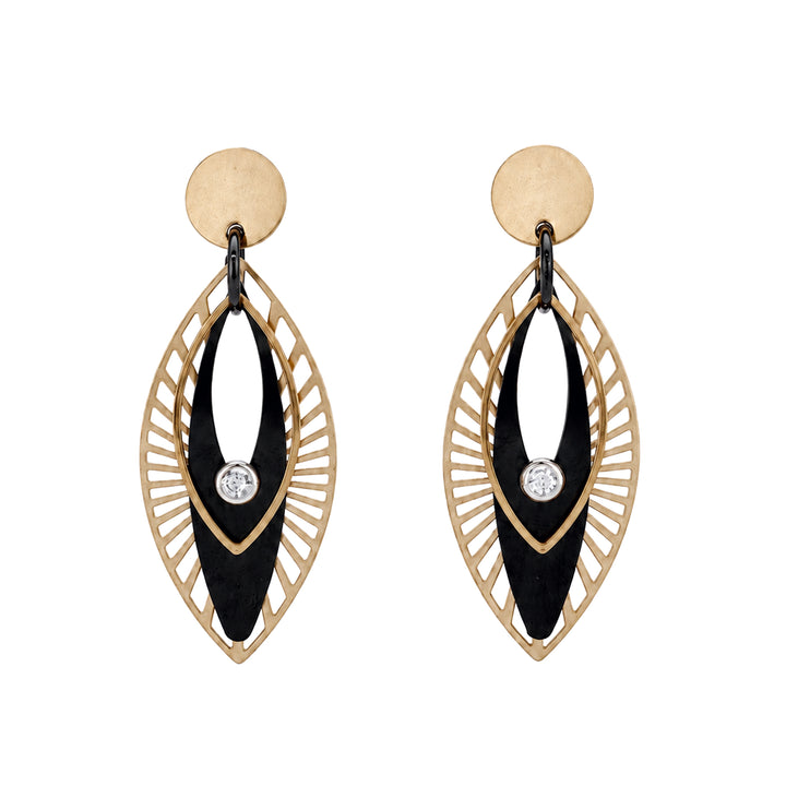 Two tone stainless steel earrings