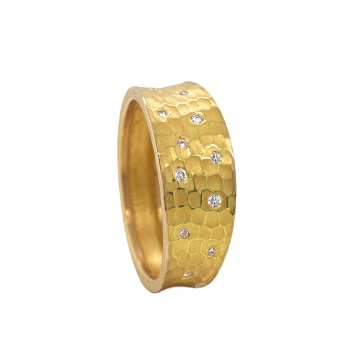 Tapered Carved Glacier Diamond Ring
