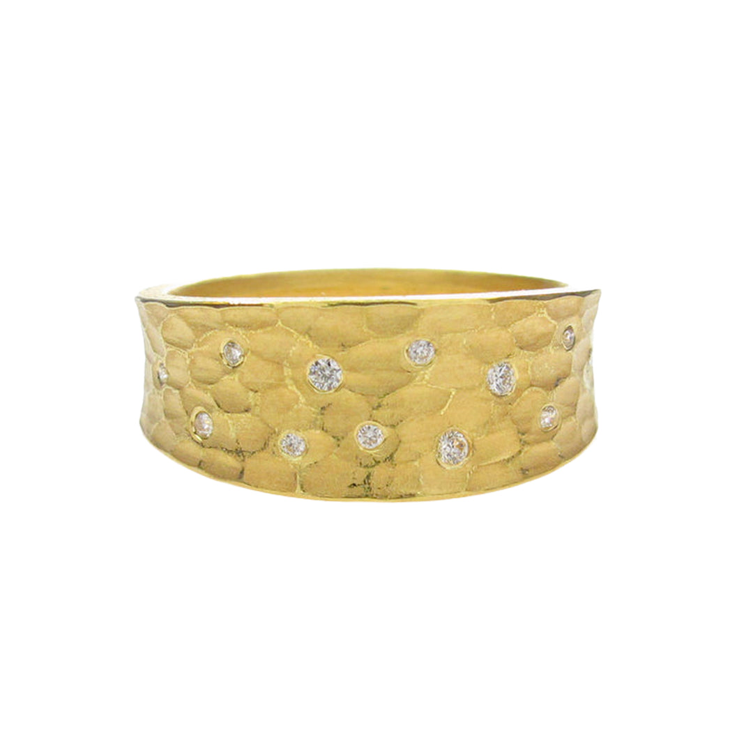 Tapered Carved Glacier Diamond Ring