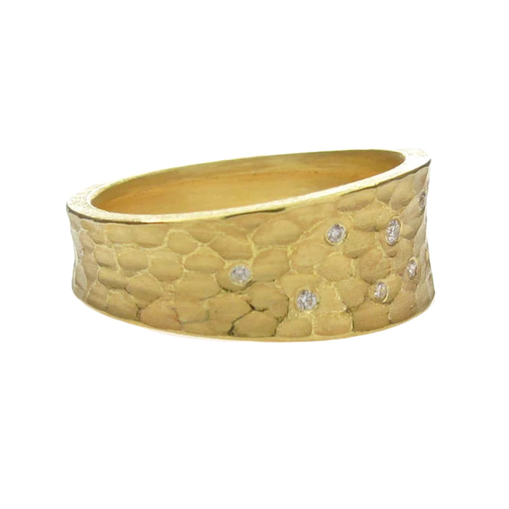 Tapered Carved Glacier Diamond Ring