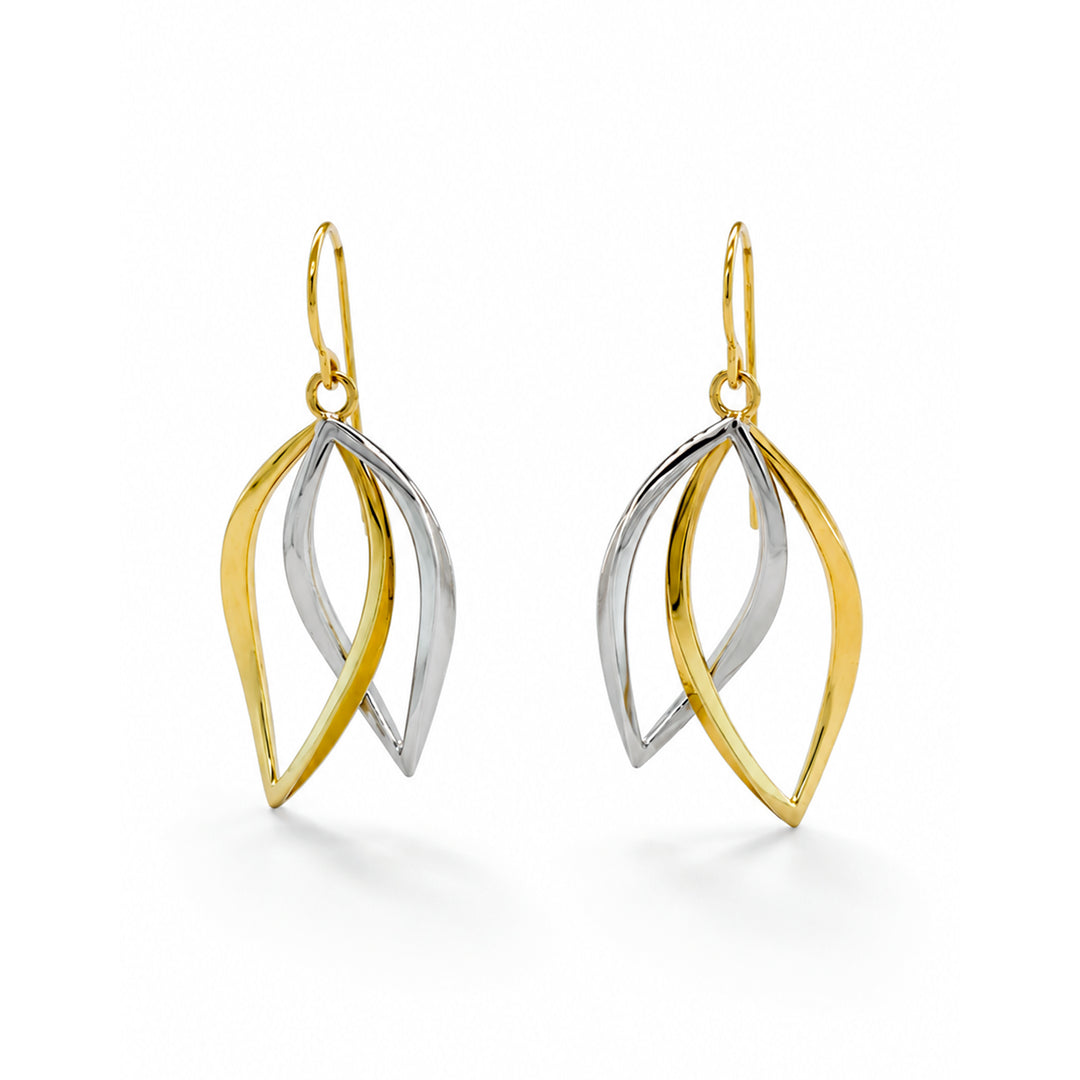 Platinum and 18K Gold Earrings