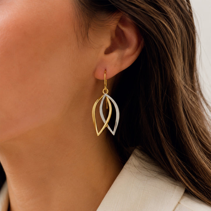 Platinum and 18K Gold Earrings