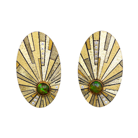 Opal earrings--expanding universe collection