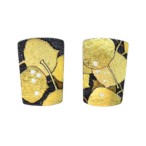 Earrings with Aspen leaf motif