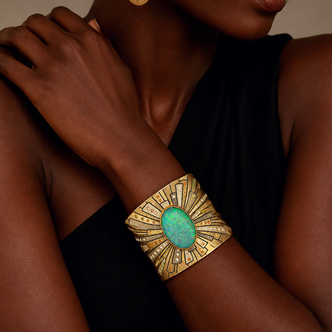 Opal in the sky cuff bracelet