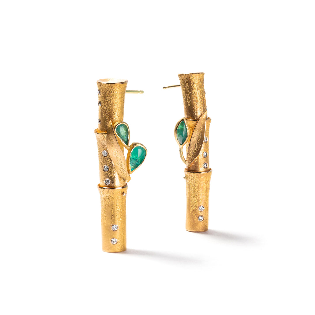 Paraiba Tourmaline Diamond Earrings 18K 22K Gold