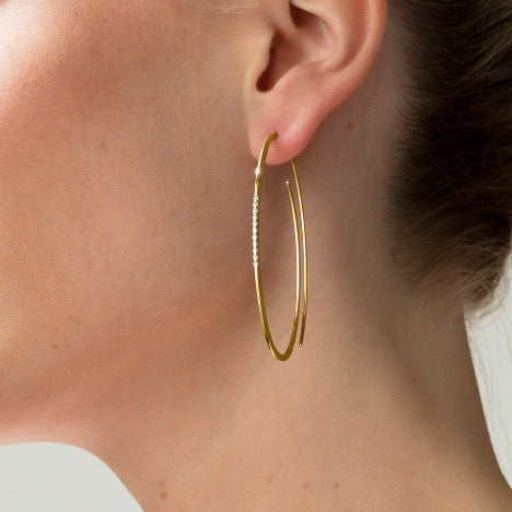 Niessing Gold &amp; Diamond Oval Hoop Earrings