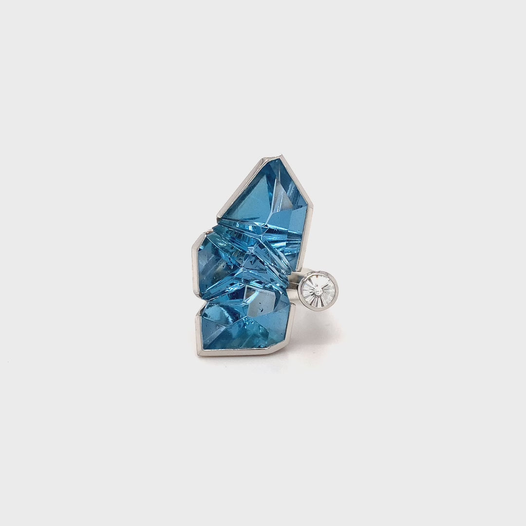 Ladyfingers Jewelry Aquamarine &amp; Platinum Ring