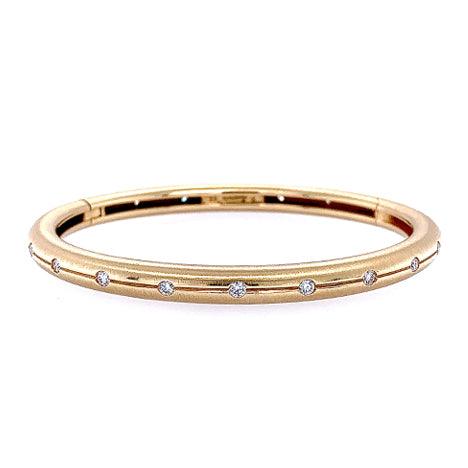 Pascal Lacroix Textured Gold Diamond Bangle