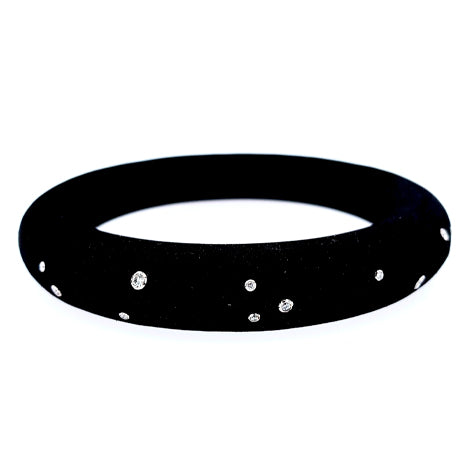 Andre Ribeiro Scattered Diamond Black Rubber Bracelet