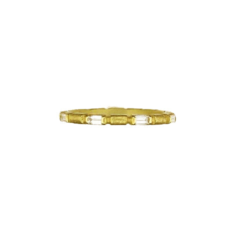 Barbara Heinrich Gold Stackable Ring with Baguette Diamonds