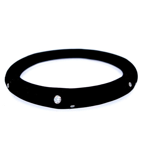 Andre Ribeiro Scattered Diamond Black Rubber Bracelet