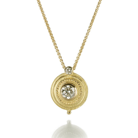Barbara Heinrich Gold Pendant w/ Circle Diamond