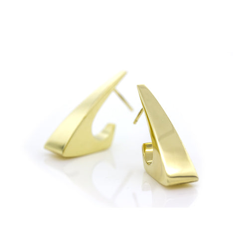 Michael Sugarman Three-Dimensional Gold Hollow Earrings